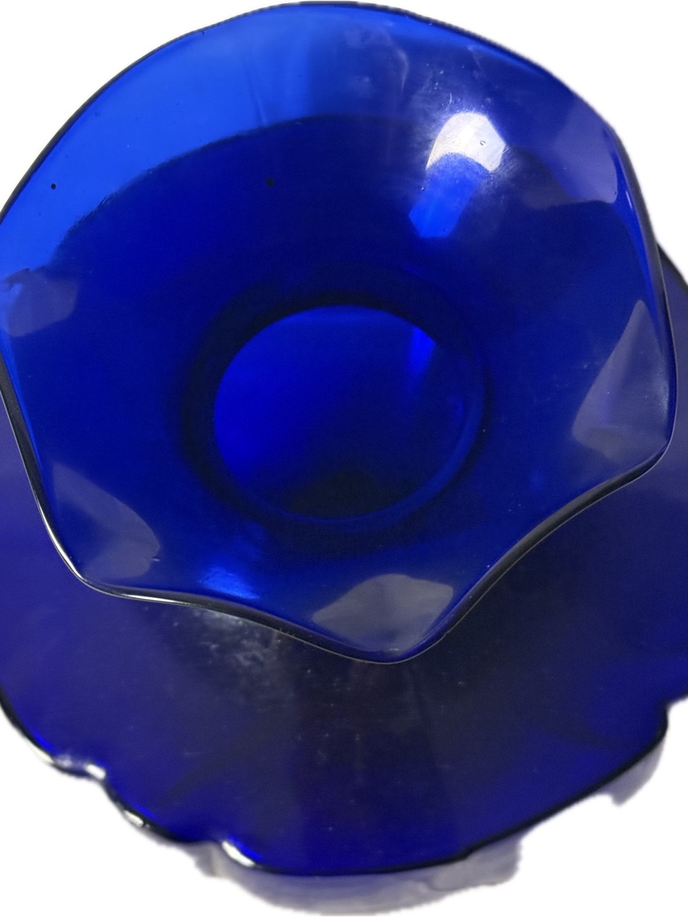 VTG Deep Cobalt Blue Art Glass Vase - Decorative Home Accent RETRO - Picture 5 of 8
